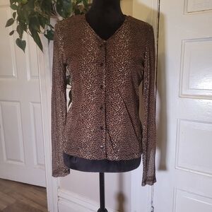 Y2k Chic Leopard Print 2pc Micromesh Tank & Cardigan